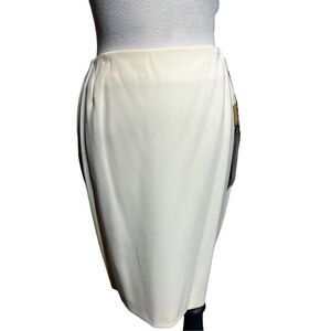 Vintage Donna Karan NWT Cream Color Wool Pencil Skirt Size 8